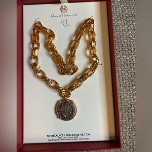 House of Harlow 1960 Medallion Chain Necklace 18”